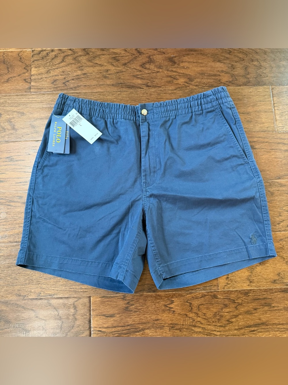 Polo Ralph Lauren Navy Shorts Men Large Classic Fit Stretch Chino Drawstring NWT